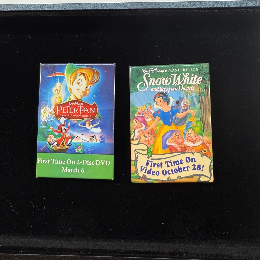 Disney Promo Pins Lot Snow White 1994 Peter Pan 2007 Vintage Collectibles